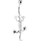 Body Candy Solid 14KT White Gold LIZARD Belly Ring