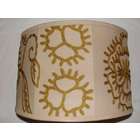 MDS Crewel Embroidered Tapered Drum Lamp Shade Miranda Neutral   LARGE