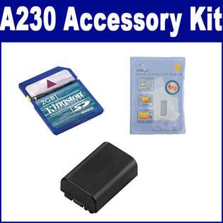  Alpha A230 Digital Camera Accessory Kit includes SDNPFH50 Battery 