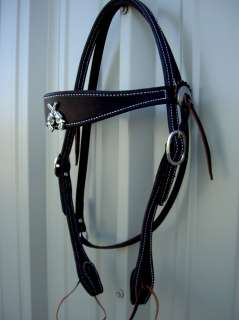 COWBOY HORSE BRIDLE WESTERN LEATHER WORKING HEADSTALL TACK BROWN RODEO 