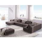 Tosh Furniture Contemporary Modern Brown Fabric Sectional Sofa