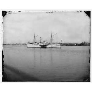  Fort Monroe,Virginia. Gunboat SANTIAGO DE CUBA off Fort 