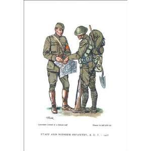  Staff and Pioneer Infantry A. E. F. 1918 12x18 Giclee on 