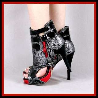 Iron Fist Sweet Skull O Mine Booties Boots Ladies Womens Platforms 