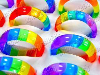 wholesale Lots 100ps mixed colorful rainbow lucite ring  