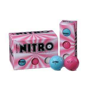 Nitro Nitro Glycerin Golf Balls (Pack of 12, Multi Colors)  