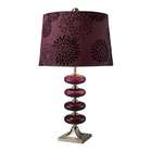 Dimond Vidrio Table Lamp in Brushed Steel and Plum Blown Glass with 