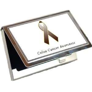  Colon Cancer Awareness Ribbon Business Card Holder Office 