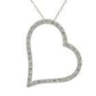 White Cubic Zirconia Floating Heart Pendant in Sterling Silver