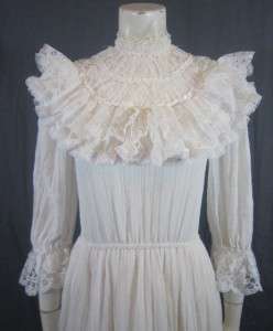   Prairie Renaissance Wedding Eyelet Lace Tier Dress Gunne Sax Maxi