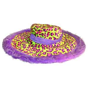    Green Leopard w/Purple Boa Trim Hat
