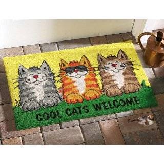   Cats In Sunglasses Sturdy Coir Welcome Door Mat By Collections Etc