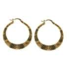 hoop earrings polished yellow 10k gold alternates with diamond cut 10k 