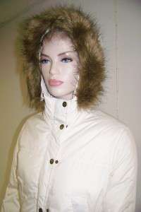 TOMMY HILFIGER IVORY DOWN FAUX FUR HOOD JACKET M BRAND NEW WITHOUT 