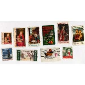  10 Differant U.S Postage Christmas Stamps 