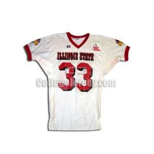 White No. 33 Game Used Illinois State Russell Football 