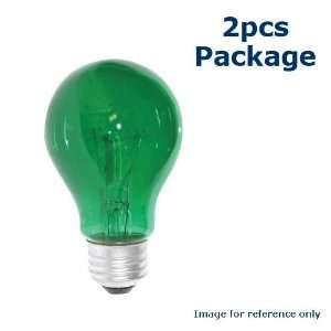   Watt, Medium Based, A19 Colored Bulb, Transparent Green, Carded 2 Pack
