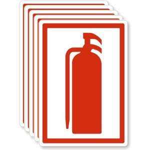  Extinguisher Symbol Laminated Vinyl, 5 x 3.5 Office 
