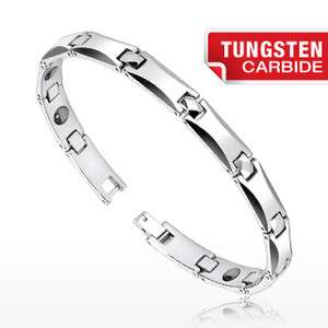   Carbide 8.5 Mens Curved Faceted Bio Magnetic Bracelet  