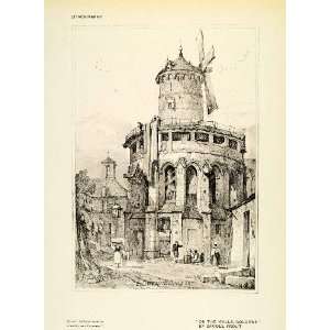  Print Samuel Prout Art Cologne Germany Ancient Architecture Windmill 