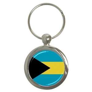 Bahamas Flag Round Key Chain