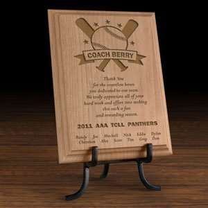 Personalized Baseball All Star Coach Wooden Plaque