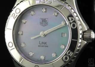 TAG HEUER LINK MOTHER OF PEARL/VS DIAMOND DIAL SS LADIES WATCH W/ DATE 