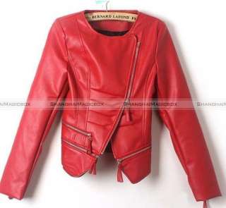   Vintage Punk Faux Leather Motorcycle Coat Jacket Outwear WCOT126