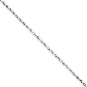  14k Gold White Gold 1.5mm Diamond Cut Rope Anklet Jewelry