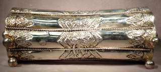 Nice Judaica silverplate Purim Megillah box # as/3631  