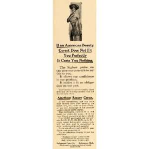  1910 Ad American Beauty Corset Kalamazoo Clothing Style 