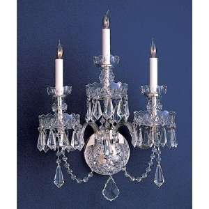 Crystorama 5023 MWP CHR Bohemian Crystal Candle Wall Sconce with 