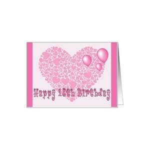  18th Birthday, Pink hearts, balloons & hearts Card Toys & Games