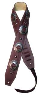 HEAVY LEATHER NYC custom guitar strap*NEW*vintage*conch  