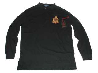 Polo Ralph Lauren Black Black Dragon Crest XL Rugby Shirt  