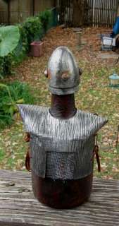 OLD BOTTLE KNIGHT IN SHINNING ARMOR MADE IN SPAIN UNIQUE ONE   