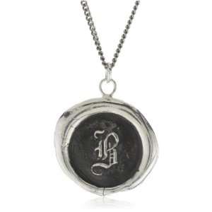  Pyrrha Wax Seals Sterling Silver Letter B Necklace 