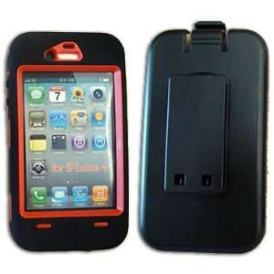  IPHONE 4 4G BLACK RED OTTERBOX DEFENDER STYLE DOUBLE LAYER 