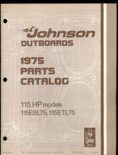 1975 JOHNSON 115HP OUTBOARD MOTOR PARTS MANUAL  