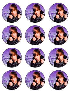 Justin Bieber edible cake image topper  12 cupcakes  