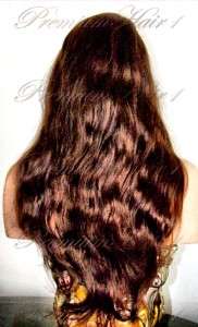 Full Lace Human Hair Indian Remi Remy Wig #3 Medium Brown 22/26 