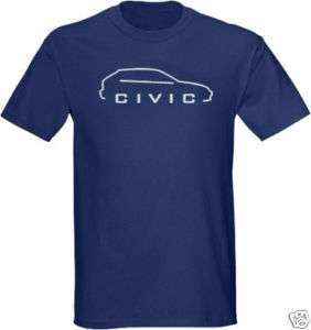 Hatchback Hatch T shirt with Honda Civic EK outline JDM  
