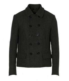 Komatsu Pea Coat, Men, Outerwear, AllSaints Spitalfields