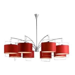  Red Drum Ceiling Lamp Eight Light