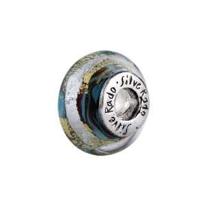  SilveRado(tm) SG15 Murano Glass Blue Illusion Bead / Charm 