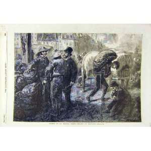  1855 Forts De La Halle Paris Gavarni Fine Art Old Print 