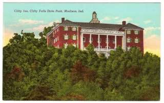  postcard of the Clifty Inn at the Clifty Falls State Park in Madison 