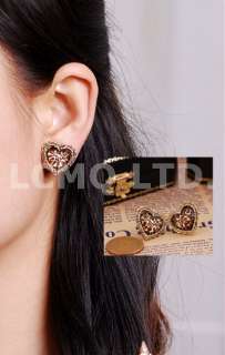   Womens Lovely Leopard Heart Stud Earrings Cute Best Gift #089  