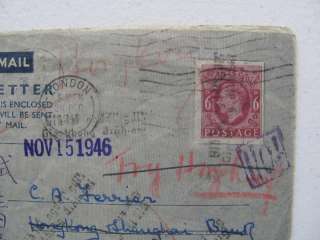   is a 6p george vi air letter cover originally postmarked september 30