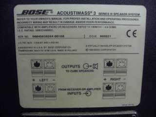 BOSE ACOUSTIMASS 3 SERIES III SPEAKER SYSTEM   SUBWOOFER SUB AND 2 